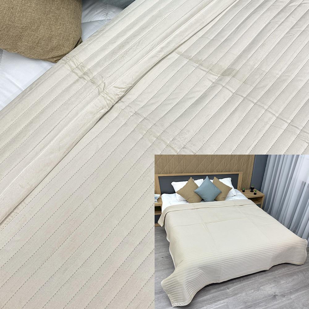 Покрывало велюровое King Size 220х240 см цвет бежевый (85-213) Киев - изображение 1