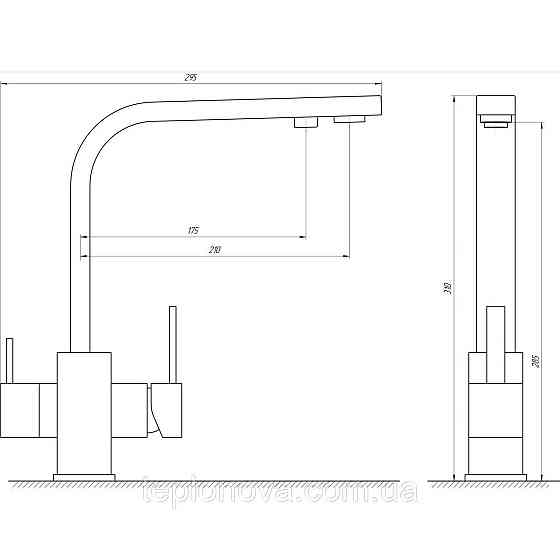 Смеситель для кухни под осмос Globus Lux LAZER GLLR-0111-3-TITANIUM Черновцы