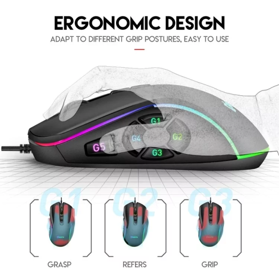 Игровая проводная мышь X9 с RGB подсветкой (Черный) Винница