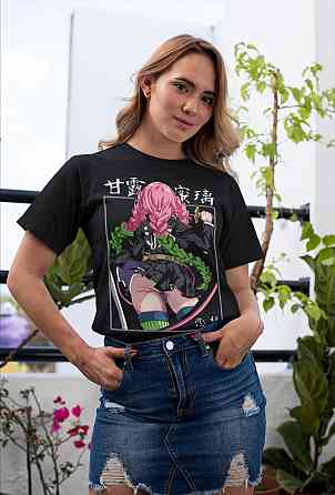 Футболка аниме Истребитель демонов оверсайз (S/M/L) Черний AnimeJ0044 Днепр