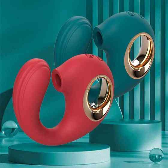 Кліторальний вакуумний вібростимулятор Dolphine Licker Vibe червоний — Вібратори Вінниця