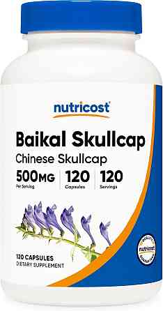Экстракт байкальского шлемника Nutricost Baikal Skullcap, 500 mg, 120 Capsules Луцк