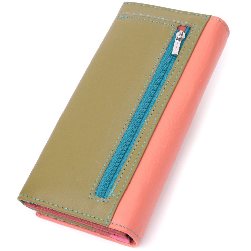 Практичный кошелек для женщин из натуральной кожи Разноцветный (ST Leather) Киев - изображение 6
