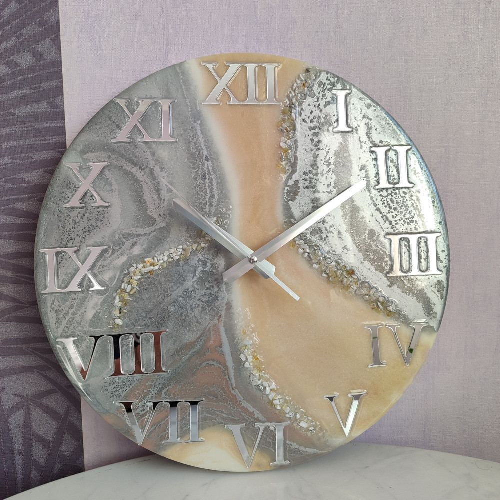 Годинник настінний 40 см з епоксидної смоли Дніпро - фото 1