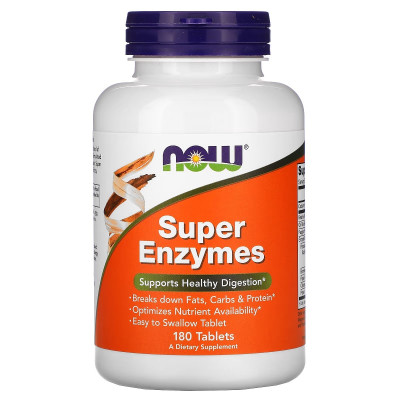 Пробиотики Now Foods Супер Энзимы, Super Enzymes, 180 таблеток (NOW-02962) Винница - изображение 1