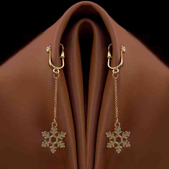 Прикраси для клітора та статевих губ non-pierced clitoral jewelry dangle with snowflake UPKO Sex Aura Київ