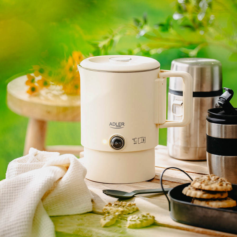 Електрочайник Adler AD 1388b дорожній 650Вт/ 0.8л/ подвійні стінки/ автовимкнення/бежевий Вінниця - фото 10
