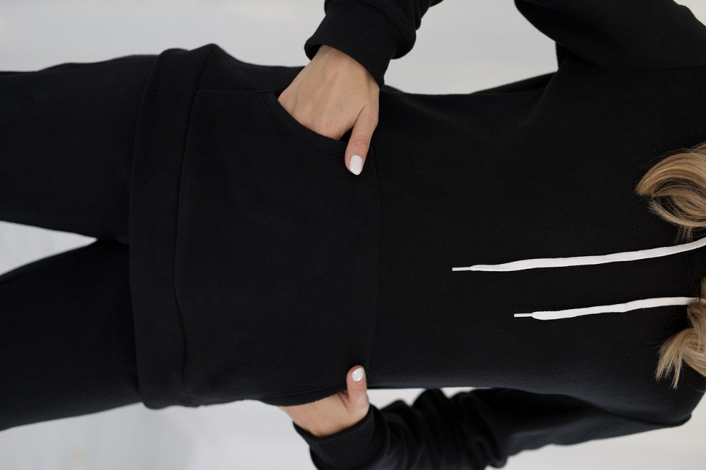 Спортивний флісовий костюм жіночий "Jacob" | Норма та батал Чорний, 54-56 Київ - фото 3