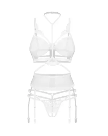 Комплект Obsessive Premisis White 3-pcs crotchless set L/XL Львов