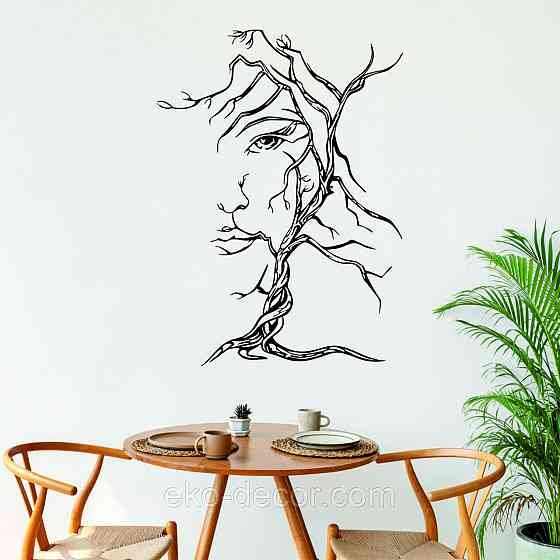 Декоративное настенное Панно «Дерево лицо» Декор на стену 90*65 см, Черный Киев