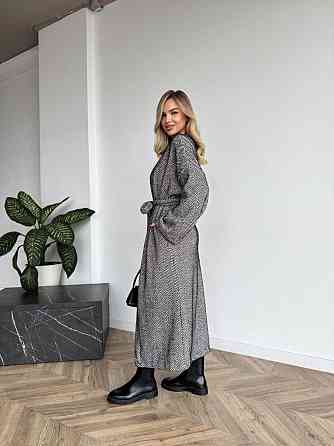 Жіночий довгий кардиган із поясом і кишенями. Сірий, 46/48 Одеса