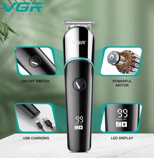 Триммер бороды и усов VGR V-291 Синий Днепр - изображение 3