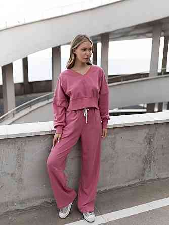 Женский базовый прогулочный костюм двойка: кофта и штаны турецкая трехнить пенье Терракот Одесса