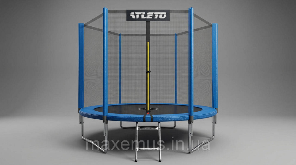 Батут с защитной сеткой и лестницей Atleto 312 см Синий | Детский спортивный батут для улицы и дачи (до 150 кг) Мостиска - изображение 14