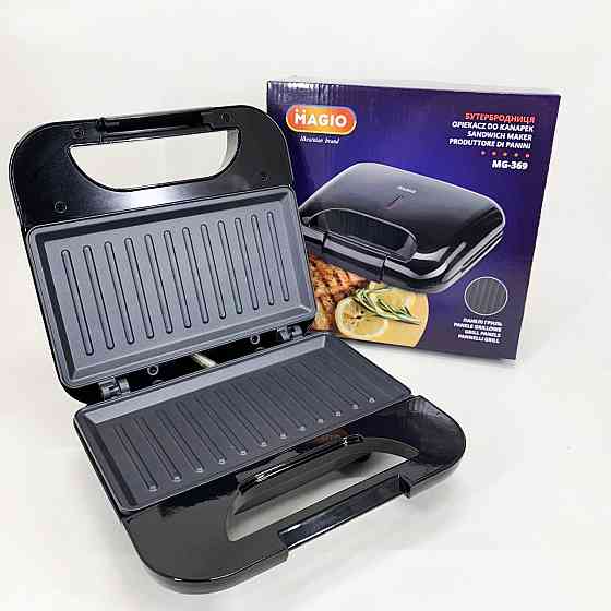 Притискний гриль для булочок і сендвічів Magio, Гриль контактний плоский, Електробутербродниця для дому HI-71 Львів