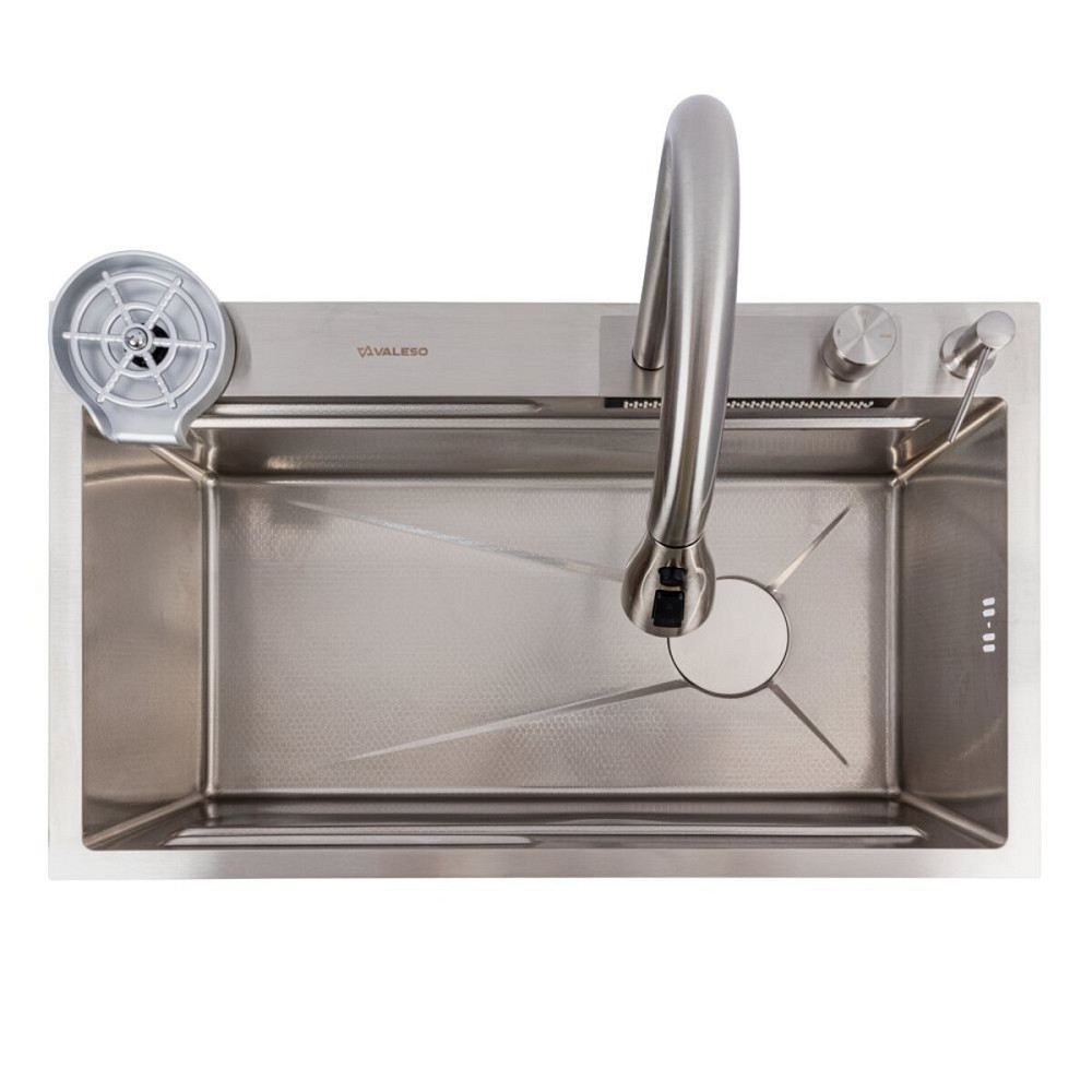 VALESO Мийка кухонна сатин Valeso Handmade "Водоспад" (ДЕКОР) 75х45B Киев - изображение 7