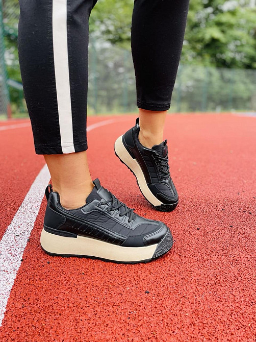 PTPT Кросівки жіночі PTPT F776 чорні (весна-осінь, еко-шкіра) (4751) Коломия - фото 7