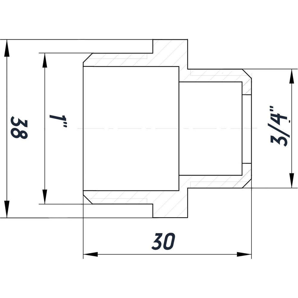 Ніпель редукційний нікельований 1″ЗР х 3/4″ЗР штампований під прокладку А0512-1А(нк) VA (000028774) Київ - фото 2