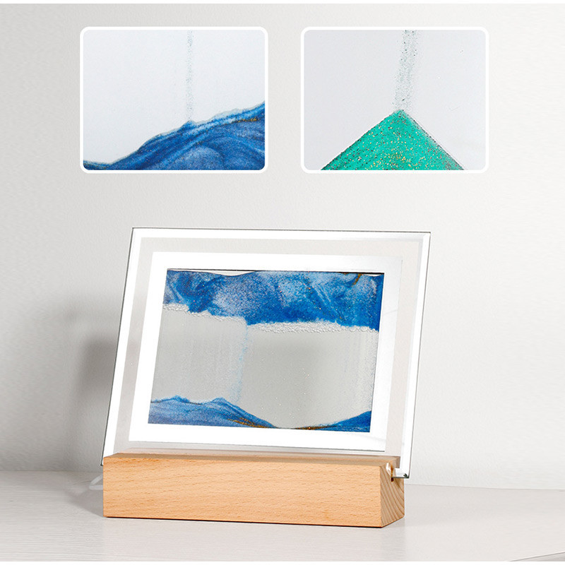 АККУМУЛЯТОР Рамка с кварцевым песком БОЛЬШАЯ 22х21,5см, деревянная подставка Оранжевая Кременчуг - изображение 7