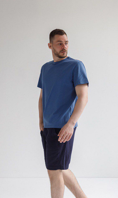 Мужские шорты муслиновые Темно-cиний S Харьков - изображение 2