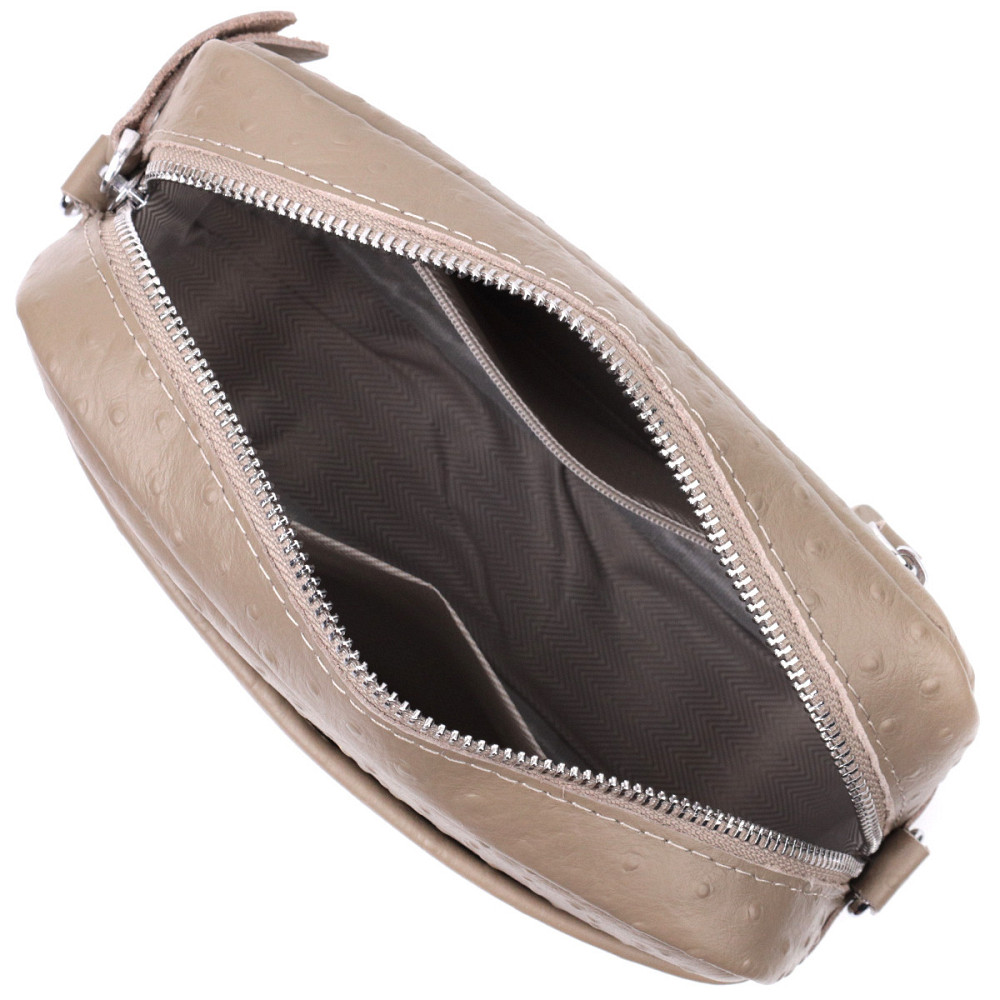 Стильна сумка для жінок із фактурної натуральної шкіри Vintage 22662 Бежева Київ - фото 9