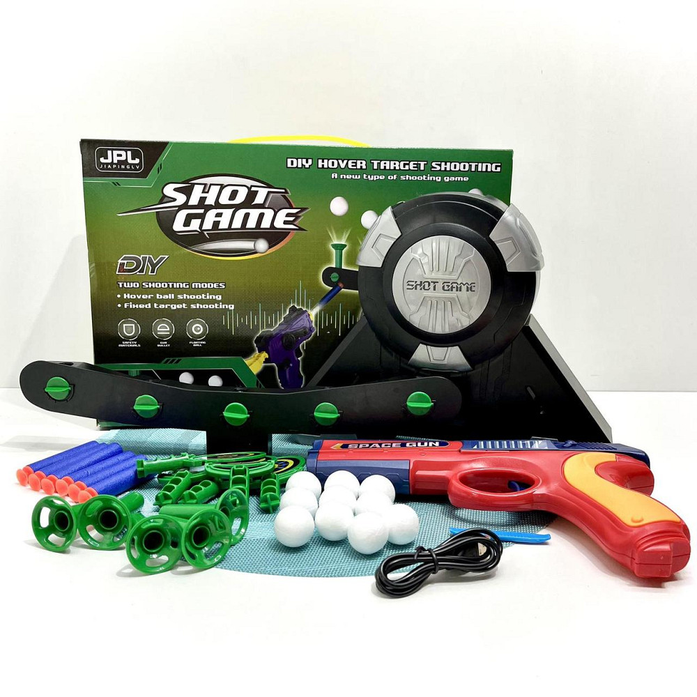 Пістолет з мішенню Повітряний тир м'які патрони літаючі кульки (19891B) Чернігів - фото 5