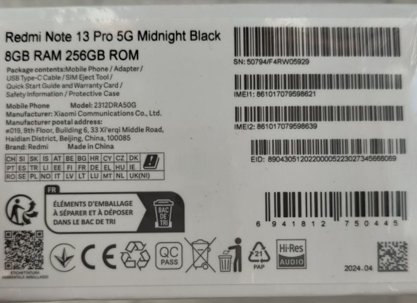 Смартфон: Xiaomi Redmi Note 13 Pro 5G. 8/256Gb. Midnight Black. Київ - фото 3