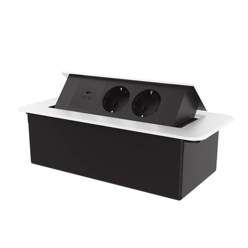 LIVOLO Меблева розетка потрійна LIVOLO біла, вбудована у стільницю, з USB Type-C 45 Вт, висувна Коломия - фото 5