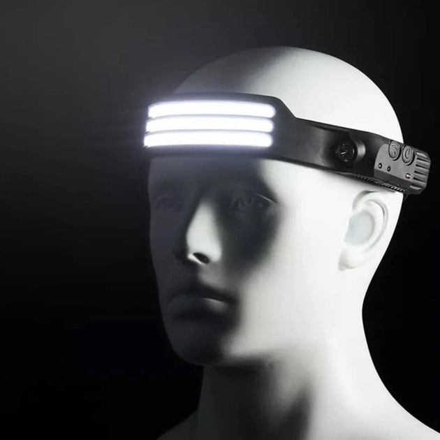 Фонарик диодный налобный BL-W689-LM+3COB, Налобный фонарь с креплением на голову, Наголовный фонарь AU-49 Киев - изображение 8