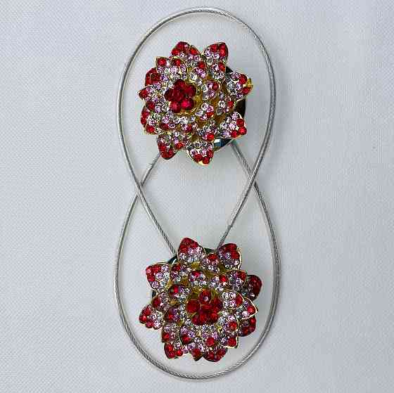 Магніти для штор та гардин "Flowers" набір 2 шт Червоний з золотистим (81-215) Київ