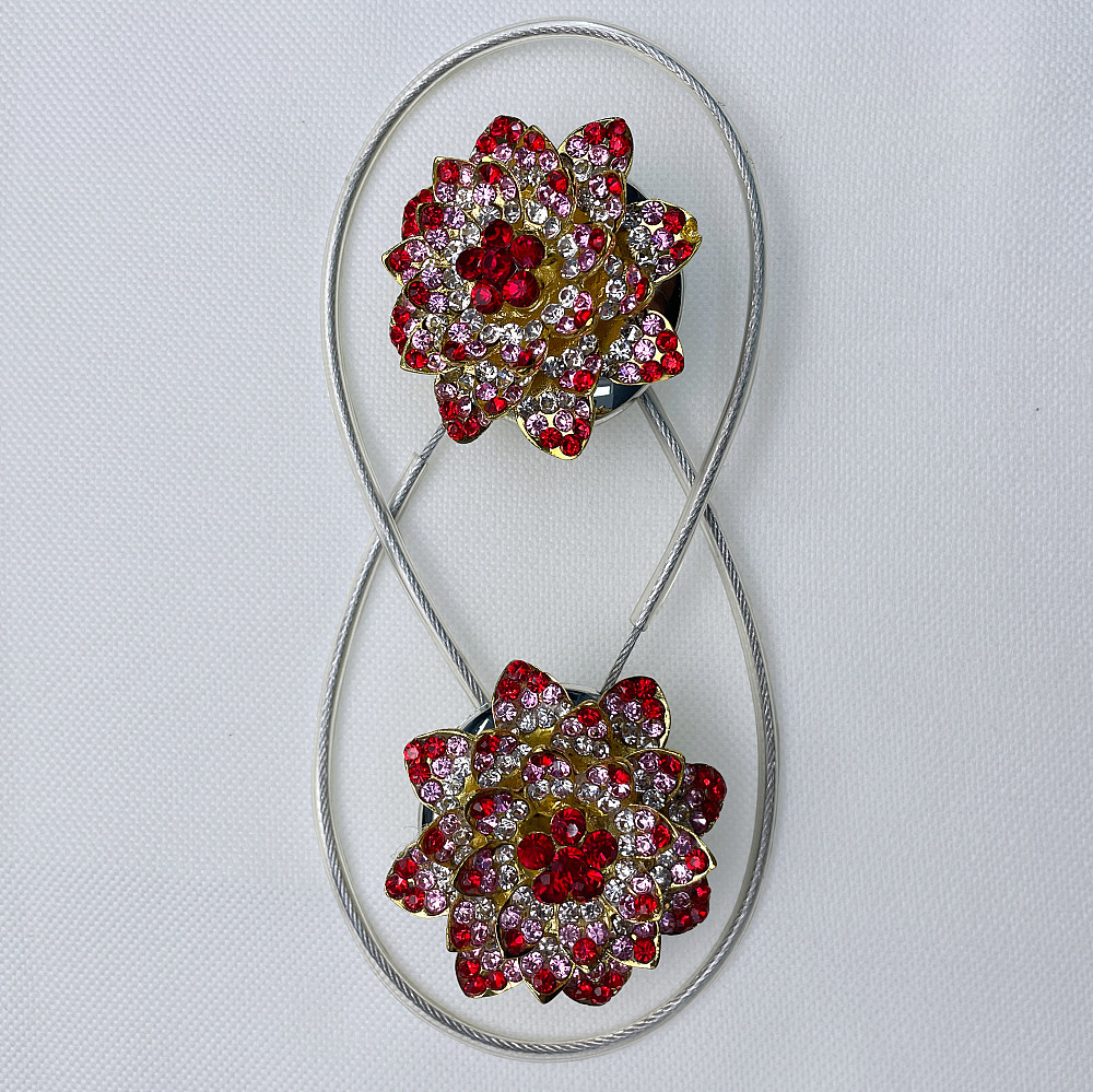 Магніти для штор та гардин "Flowers" набір 2 шт Червоний з золотистим (81-215) Київ - фото 6