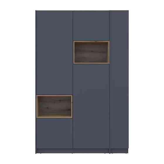 Шкаф для одежды с нишей и этажеркой Doros Дейл Графит/Дуб Эвок 2 ДСП 143.2х52х220 DRS-011723 (44900335) Днепр