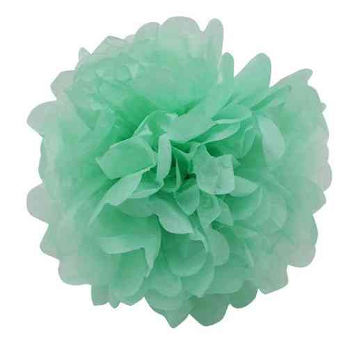 Помпон бумажный для праздника 15 см ментоловый Киев