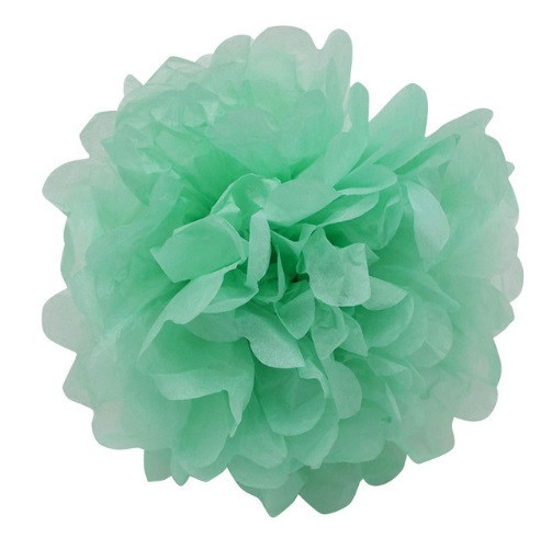 Помпон бумажный для праздника 15 см ментоловый Киев - изображение 2