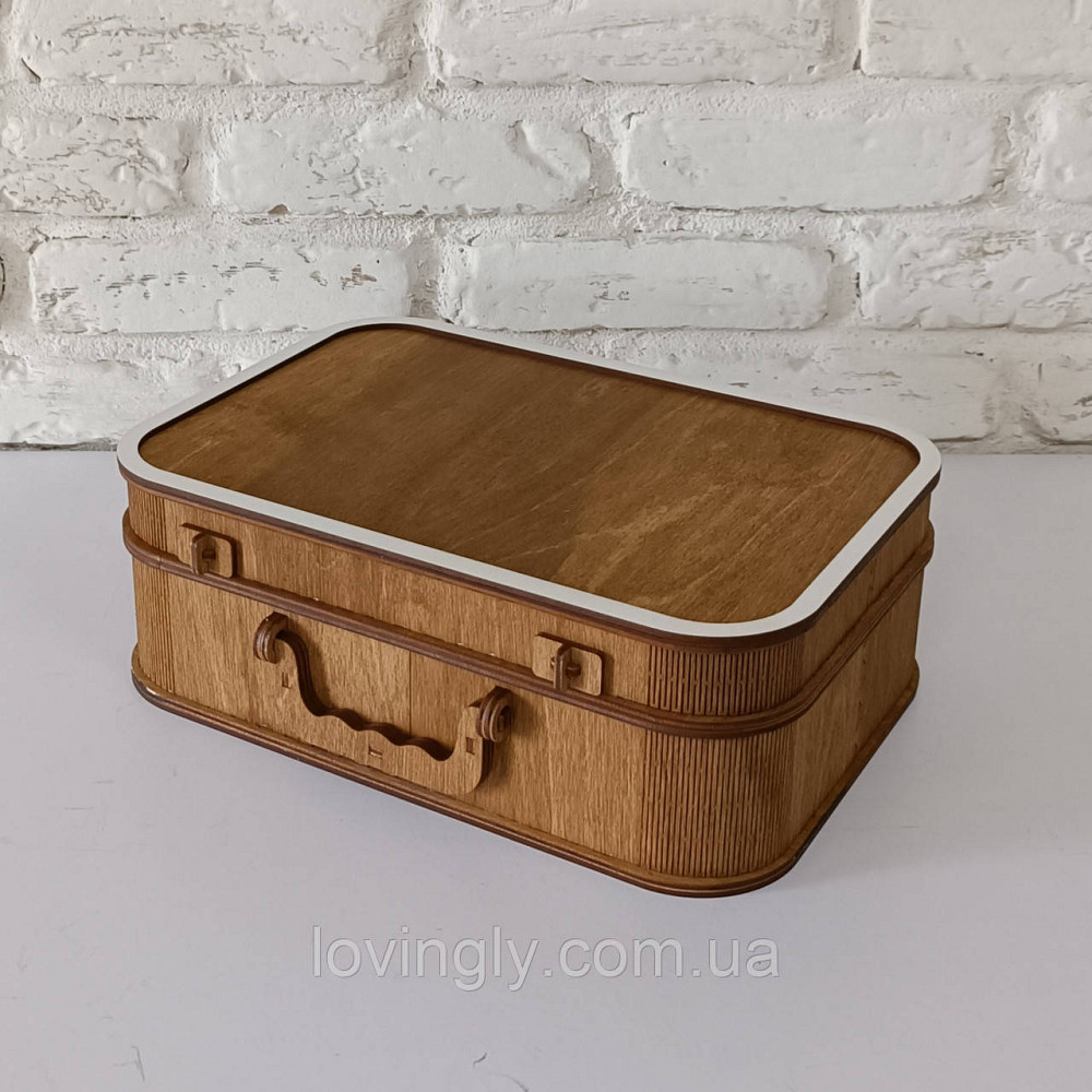 Деревянная коробка - чемодан оттенок орех 28/18/9 см Ирпень - изображение 2