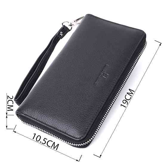 Красивий клатч унісекс на одне відділення з натуральної шкіри ST Leather 22697 Чорний Київ