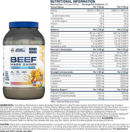 Гейнер Applied Nutrition Beef Mass Gainer 3130 г,  TROPICAL VIBES Луцк