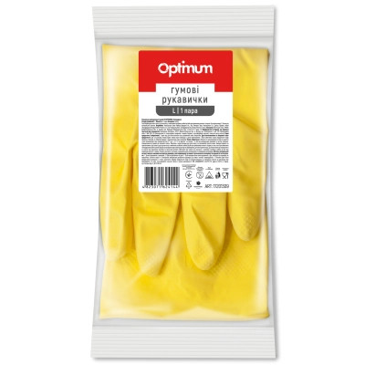 Перчатки хозяйственные PRO service Optimum латексные L Желтые 1 пара (4823071624144) Винница - изображение 1
