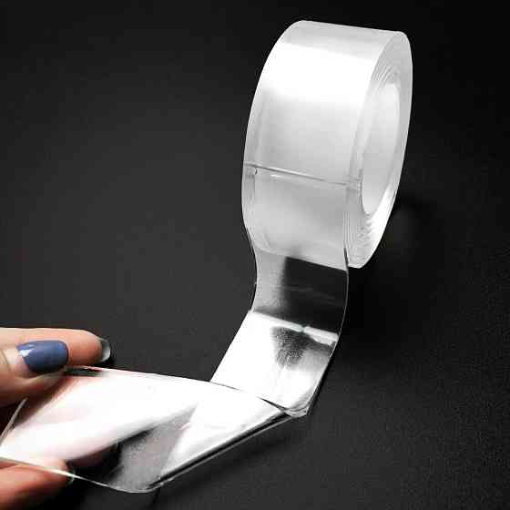 Прозрачный двухсторонний скотч RESTEQ 30 мм x 1 мм — универсальная лента 5 метров для крепления предметов Киев