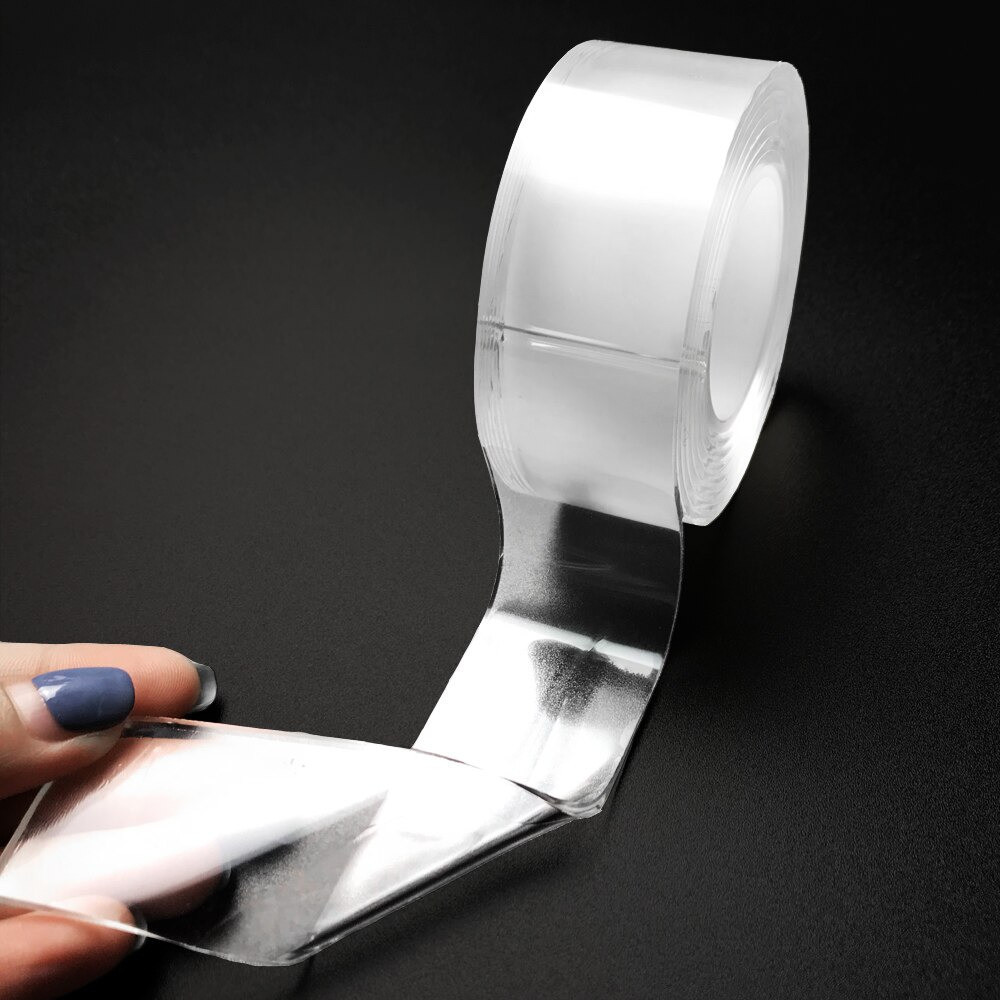 Прозрачный двухсторонний скотч RESTEQ 30 мм x 1 мм — универсальная лента 5 метров для крепления предметов Киев - изображение 4