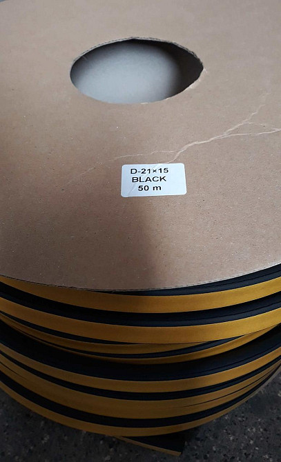 Самоклеючий гумовий ущільнювач профіль D 21х15 (50м) чорний,одинарний Павлоград - фото 2