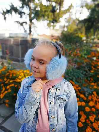 Наушники меховые детские из кролика Голубой Харьков