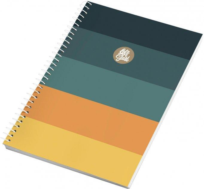 Блокнот А4 "Аркуш" Смуги широкі темні, 96 арк, клітинка, бічна спіраль, м'яка обкл, 1В2268, шт Київ - фото 1