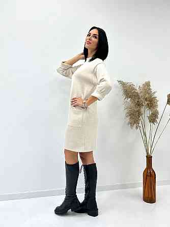 Тепла сукня з двосторонньої ангори "Debra" оптом | Батал Бежевий, 50-52 Київ