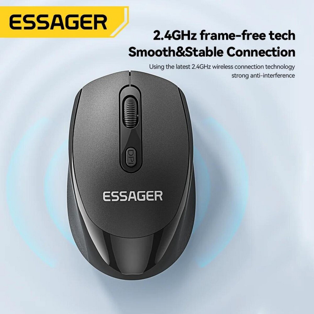 Миша безпровідна ESSAGER (Color box)Spirituel 2.4G wireless mouse Black (ESBWX-LD01-Z) Киев - изображение 4