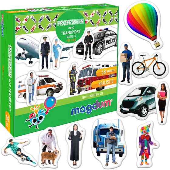 Дитячий набір магнітів Професії і транспорт ML4031-31 EN Вінниця