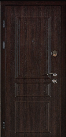Двері вхідні Наші Двері РУБІЖ Б-324 Горіх темний 860х2040 мм Київ