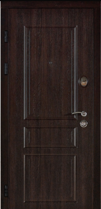 Двері вхідні Наші Двері РУБІЖ Б-324 Горіх темний 860х2040 мм Київ - фото 1