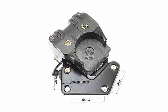 Гальмівний супорт передньої системи (однопоршневий) з колодками "квадрат", чорний Киев