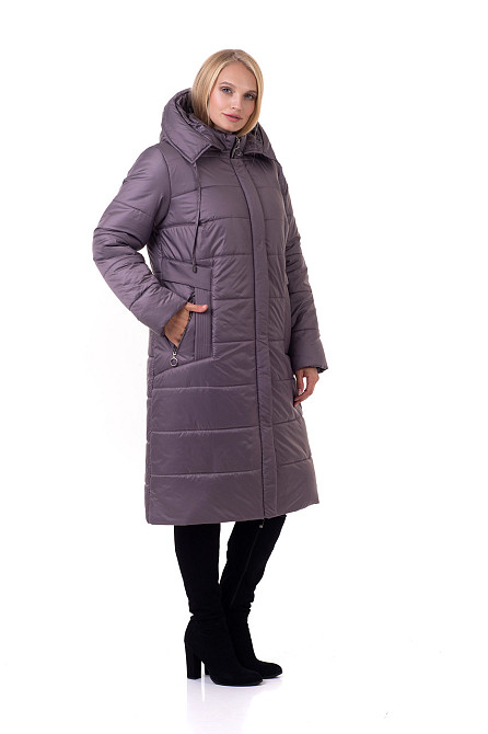 Жіночий пуховик із капюшоном великих розмірів Київ - фото 2